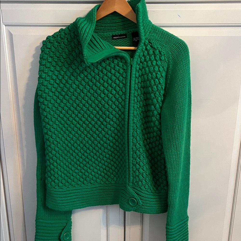 Green Textured Women's Sweater